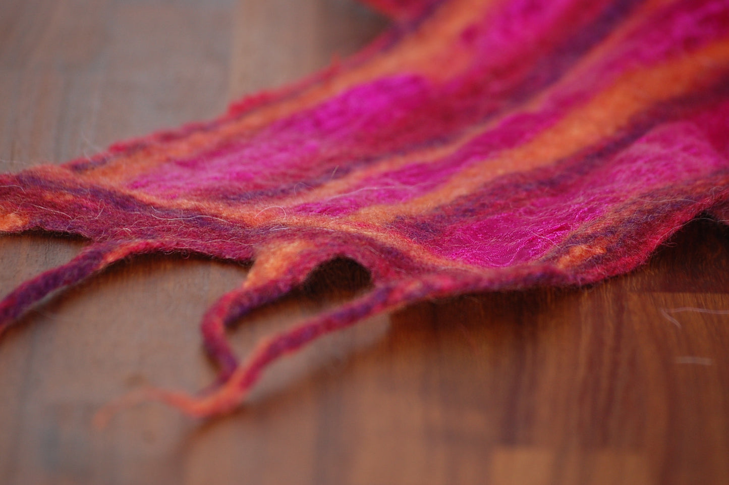 Large Felt Silk Scarf - Fuchsia