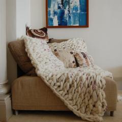 Luxury Chunky Hand Knitted Throw